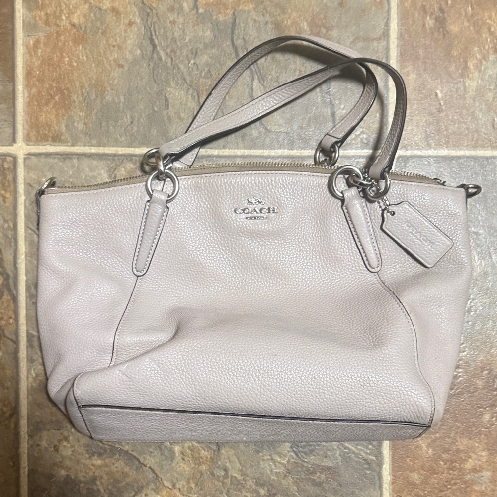 Coach Light Gray/Lavender Leather crossbody Bag